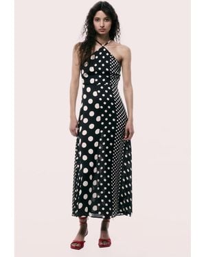 Secret Label Halterneck Spot Dress Viscose - White
