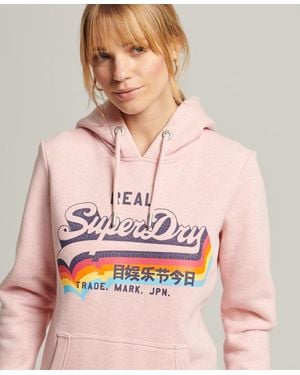 Superdry Vintage Logo Overhead Hoodie - Pink