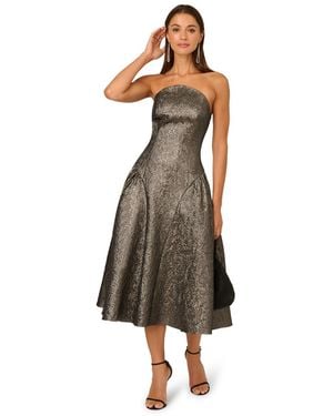 Adrianna Papell Strapless Ankle Dress - Metallic