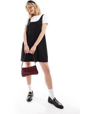 Monki Pinafore Mini Dress - Black