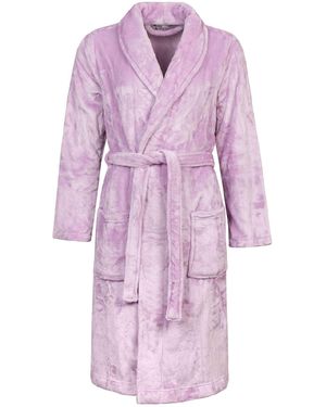 Heat Holders Ladies Soft Fleece Warm Bathrobe Dressing Gown For Winter - Purple