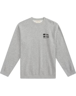 Mountain Warehouse Regional Cornwall Graphic Sweatshirt Crew Neck Comfy Pullover Cotton - Grey