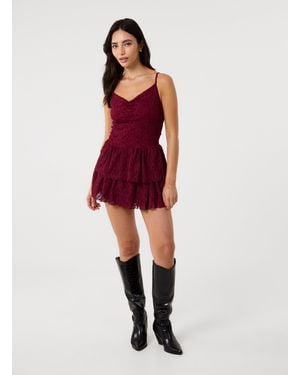 Pink Vanilla Lace Cami Rara Dress - Red