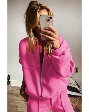 Azura Exchange Zipup Tracksuit Set - Pink
