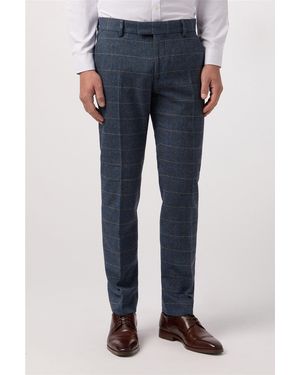 Antique Rogue Slim Fit Suit Trousers - Blue
