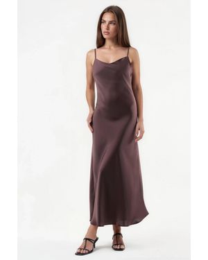 Hiccup V-Neck Satin A-Line Midi Dress - Multicolour