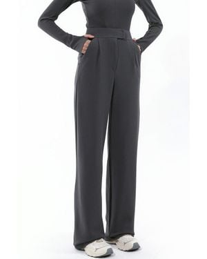 Hiccup Vrouwen Stretch Palazzo Pants Met Klittenbandsluiting - Zwart
