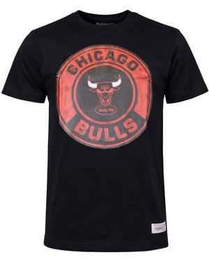 Mitchell & Ness Nba Chicago Bulls Tonal Floral T-Shirt Cotton - Black