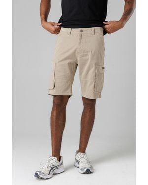 Firetrap Cotton Stretch Utility Cargo Shorts With Oversized Pockets - Natural