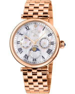 Gv2 Florence Mother Of Pearl Dial Diamond Cut Ring On Ip Bracelet Watch - Grey