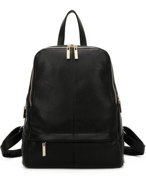 Woodland Leathers Fashion Backpack With Anti Theft Zipper - Black