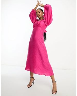 Nobody's Child Zendaya Balloon Sleeve Midaxi Dress - Pink
