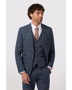 Antique Rogue Long Sleeve Slim Fit Suit Jacket - Blue