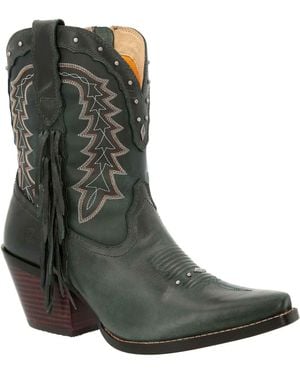 Durango Crush Bootie Leather Saddle/Denim Boots - Green