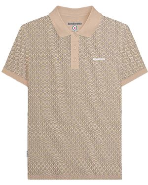 Lambretta Geometric Circle Big & Tall Polo Shirt Cotton - Natural