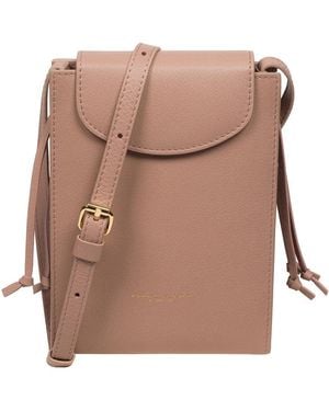 Pure Luxuries 'Kiana' Blush Nappa Leather Cross Body Phone Bag - Brown