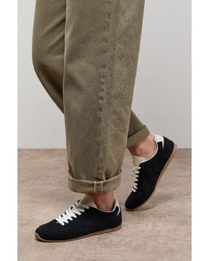 Oasis Jenny Faux Suede Lace Up Trainers - Black