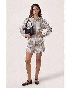 Urban Bliss Stripe Shirt Cream Pattern - Natural
