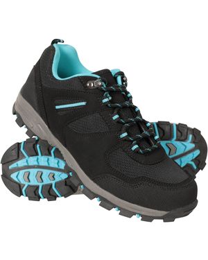 Mountain Warehouse 'Mcleod' Walking Shoes With Deep Lugs Mesh Lined Hiking Footwear - Black