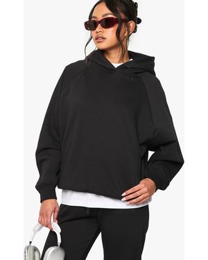 Boohoo Raglan Seam Oversized Hoodie - Black
