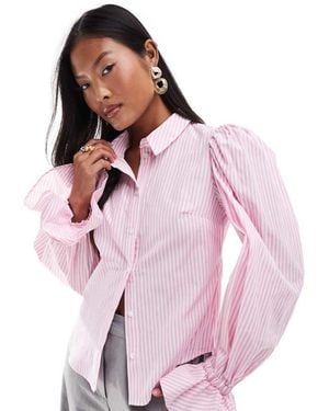 ASOS Design Volume Sleeve Shirt - Pink