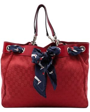 Gucci Pre-Owned Large Gg Canvas Positano Tote - Red