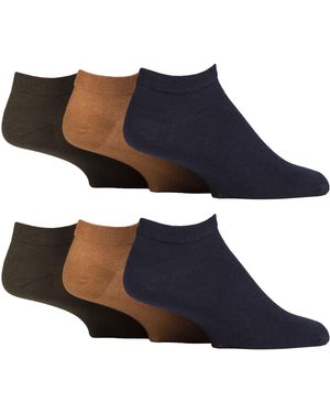 Gentle Grip 6 Pack Diabetic Trainer Socks - Blue