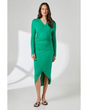 PRINCIPLES Wrap Jersey Midi Dress Viscose - Green