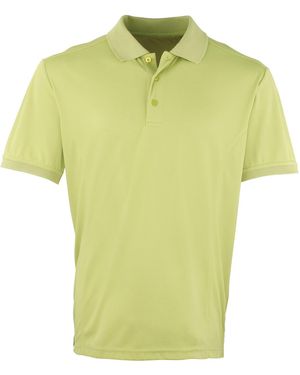 PREMIER Coolchecker Pique Short Sleeve Polo T-Shirt (Lime) - Green