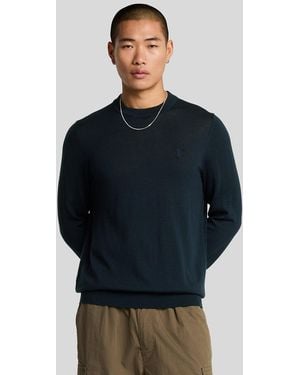 Lyle & Scott Merino Wool Crew Neck Jumper - Blue