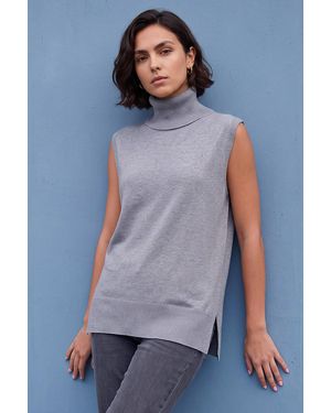 Roman Lurex Roll Neck Knit Jumper - Grey