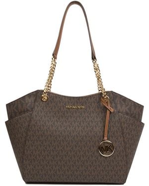 Michael Kors Jet Set Travel Large Chain Shoulder Tote - Brown