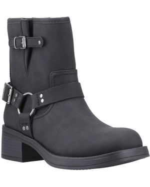 Rocket Dog Nino Faux Leather Heeled Ankle Boots - Black