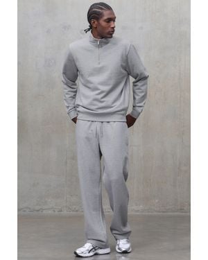 BoohooMAN Straight Leg Premium 480Gsm Jogger - Grey