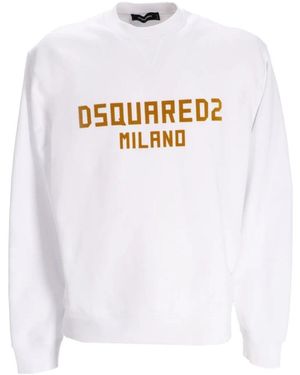 DSquared² Milano Logo Cool Fit Sweatshirt Cotton - White