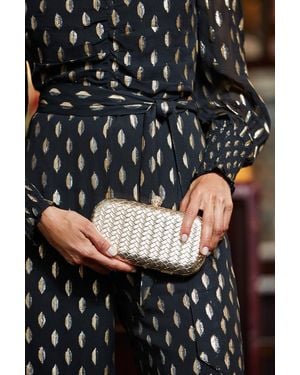Sosandar Woven Clutch Bag - Black