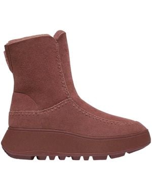 Fitflop Fit Flop /Ladies F-Mode Suede Flatform Winter Boots - Brown