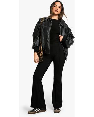Boohoo Seam Detail Wide Leg Trouser - Black