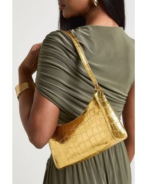 Boohoo Patent Croc Shoulder Bag - Metallic
