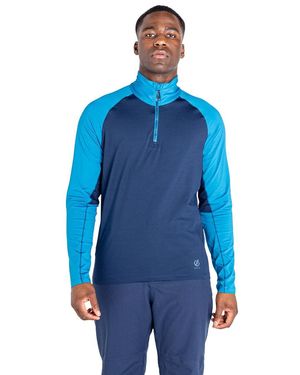Dare 2b Fuser Core Stretch Half Zip Thermal Top (Nightfall/Dark Methyl) - Blue