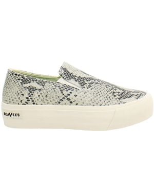 Seavees Baja Platform Mulholland Plimsolls - White