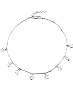 The Jewellery Stockroom Sterling Star Anklet - Metallic