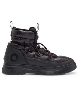 HUGO Urian Ankle Boots With Lace-Up Closure - Black