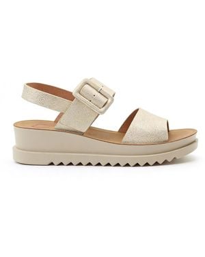 Heavenly Feet Pistachio Ankle Strap Sandals - White
