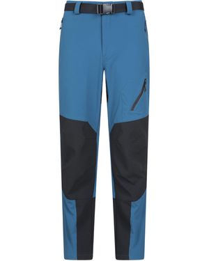 Mountain Warehouse Trekking Trousers Water Resistant Sun Protection Stretchy Trousers - Blue