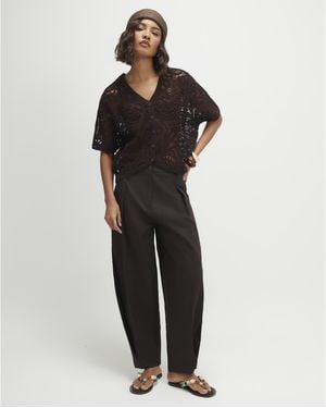 River Island Cardigan Crochet Short Sleeve Cotton - Black