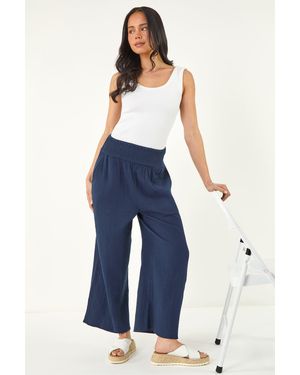 Roman Petite Shirred Waist Trouser - Blue