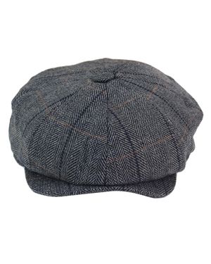 Infinity Leather Peaky Blinders Herringbone Hat - Grey