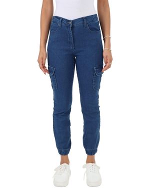 MYT Side Elastic Waist Self Cuffed Jeans - Blue