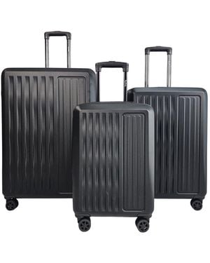 Infinity Leather Abs Kofferset Voor Reisbagage Met Harde Schaal - Zwart